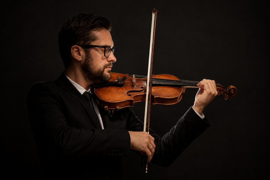 un uomo che suona il violino
